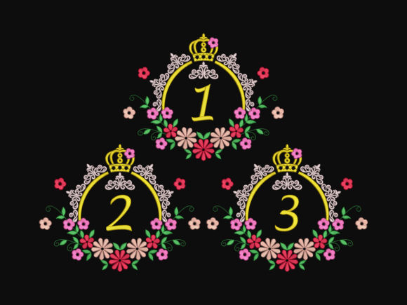 Birthday Crown Floral Embroidery Bundle