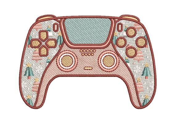 Christmas Bell and Tree Gaming Controller Embroidery