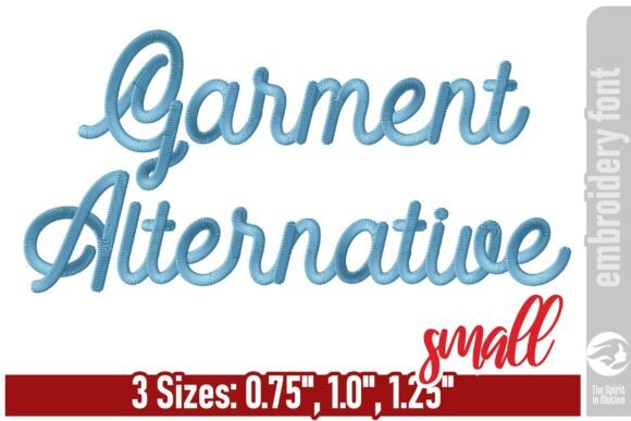 Garment Alternative Embroidery Font - S