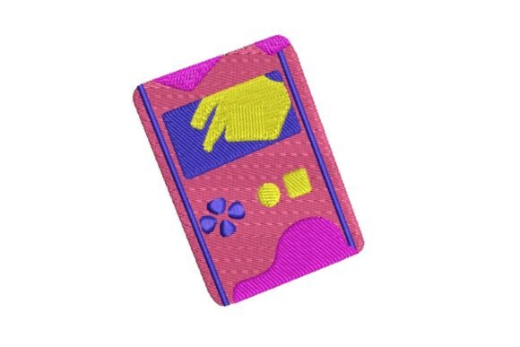 Retro 80s 90s Handheld Video Game Console Embroidery Design