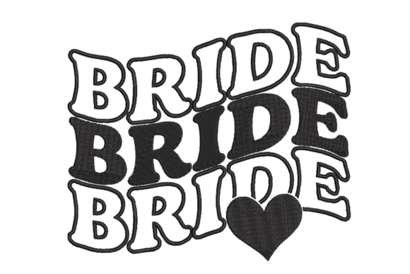 Retro Bride Text for Holiday Embroidery